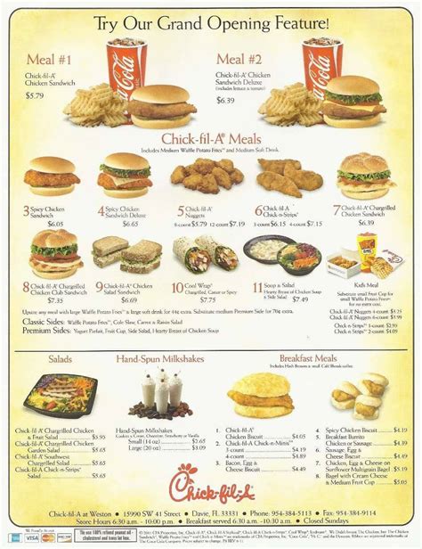 (719) 424-3838. . Chickfila menu